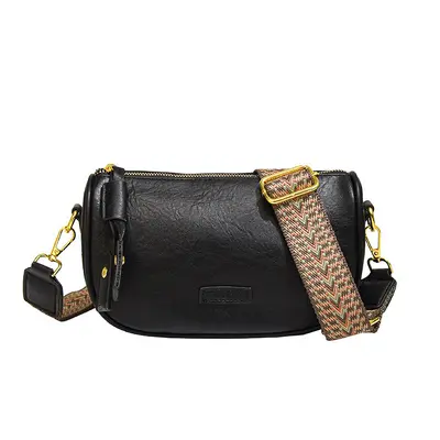 Retro Small Women's Shoulder Bag, Solid Color Textured Pillow Bag - 9