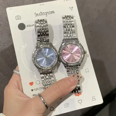 New Minimalist Elegant Lightweight Luxury Fashion Women's Watch with Diamond-Embedded Steel Band High-Grade Appearance Direct Factory Sales Hot-Selling Model