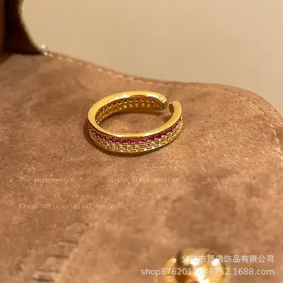 Goldener Zirkonia-Ring, lila, aufwendig gearbeitet - 8