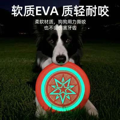 Fluorescent EVA Dog Frisbee, Soft and Bite-Resistant Training Disc - 4