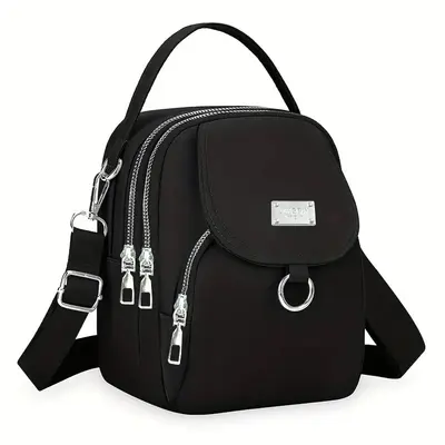 Nylon Women's Crossbody Bag with Multiple Compartments - 11