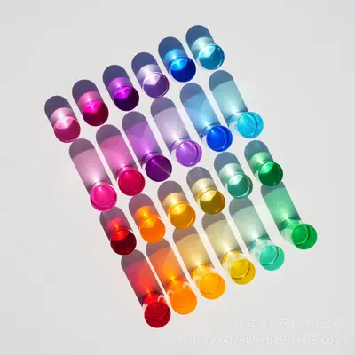Acrylic high transparency crystal cylindrical building blocks particles children's stacking building blocks ready kindergarten early education wholesale
