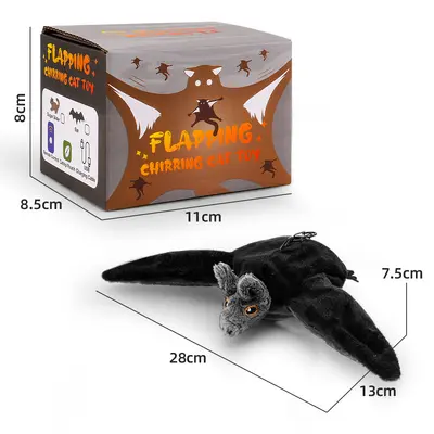 Electric Bat Cat Toy, Motion-Sensing Plush, Halloween - 8