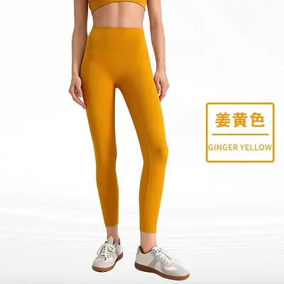 Леггинсы для йоги с эффектом подтягивания ягодиц Peach Butt, ощущение голой кожи, без неприятных швов, высокая посадка с контролем живота, облегающий крой, уличная спортивная одежда, базовые брюки - 10
