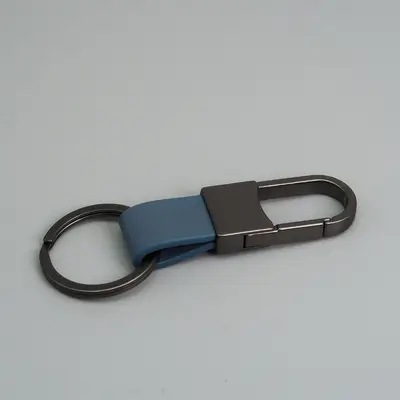 Metal Leather Car Keychain with Laser-Engraved Logo, Creative Design - 11