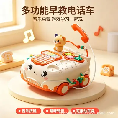 可爱益智早教批发玩具儿童科教宝宝趣味电话机故事机多功能推车