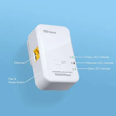 500M Kablolu Powerline Adaptör Seti, IPTV ve Ev Ağı İçin - 4