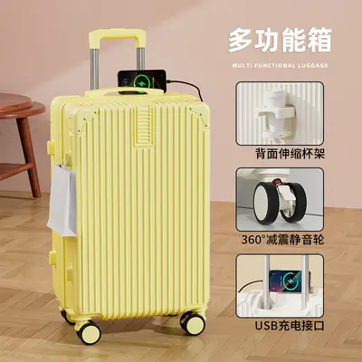 Travel Suitcase with Brake Wheels and Combination Lock, Large Capacity Retro - 7