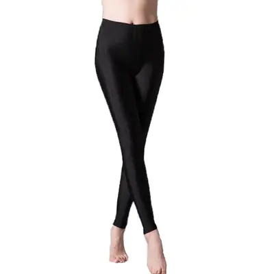 Kadın parlak süt ipek yoga taytı, slim fit, dokuz noktalı boy, büyük beden - 10