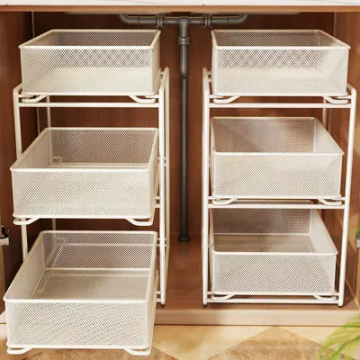 Under-sink pull-out storage basket, multi-layer - 1