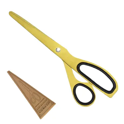 Stainless steel office scissors, gold colour, ribbon cutting - 9