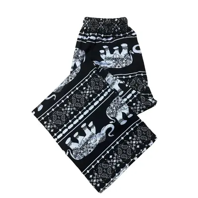 Weite Yogahose mit Elefantenmuster, leichter Sommerschnitt - 8
