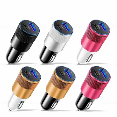Emniyet çekiçli araba şarjı küçük çelik top araba şarjı dijital ekran sabit 12.5 araba şarjı USB + PD QC3.0 hızlı şarj - 9