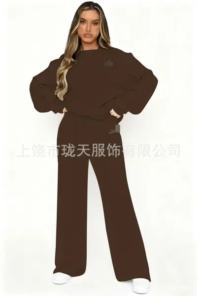 Crew Neck Sweatshirt and Jacket Two-Piece Set for Men and Women - 11