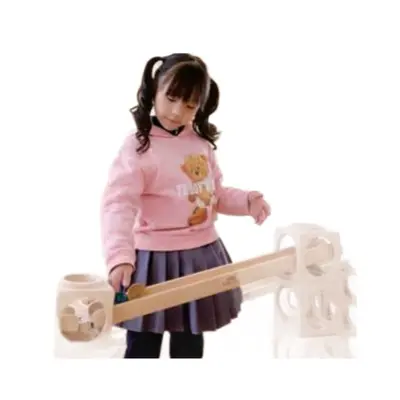 幼儿园轨道滚珠积木实木大型益智玩具儿童搭建积木立交桥磁力积木