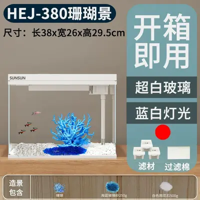 HEJ Mini-Aquarium aus extra klarem Glas mit Sauerstoffanreicherung, Tischaquarium - 12