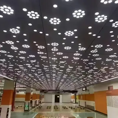 Perforated Aluminum Composite Facade Panel, Fluorocarbon Wood Grain