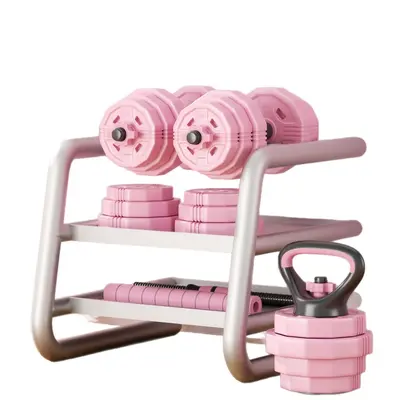 Dambıl Bayan Fitness Ev Egzersiz Ekipmanı Erkek Genç Kombinasyon Seti Ayarlanabilir Ağırlık Halter Kettlebell Yurt - 6
