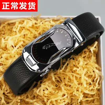 First layer genuine cowhide leather belt men's real leather automatic buckle 2023 new men's belt business youth brand trouser belt - 8