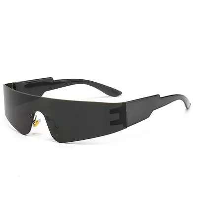 Punk-Sportsonnenbrille, einteiliges rahmenloses Design - 6