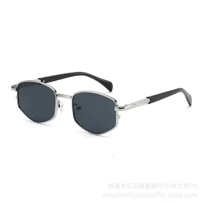Metall-Damensonnenbrille in Polygonform mit UV-Schutz - 8