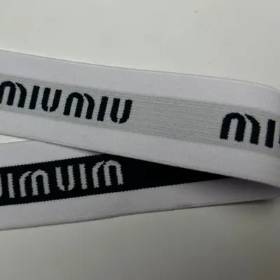 Elastic Rubber Band with Letter Print, Black Text on White Background - 5