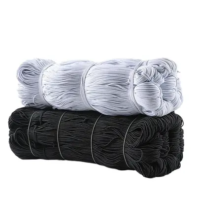Round Elastic Cord 1mm, 15m, Black and White, High Elasticity - 6