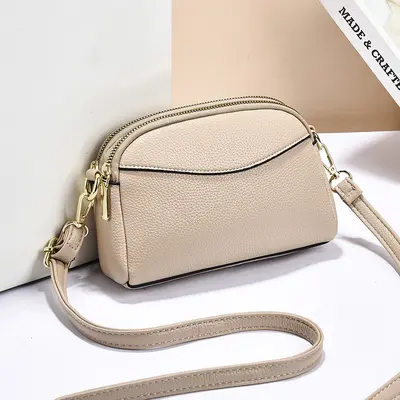 Kadın Çapraz Askılı Çanta Yeni Model Moda Mini Küçük Çanta Çift Fermuarlı Anne Telefon Çantası Çok Amaçlı Küçük Kare Çanta - 7