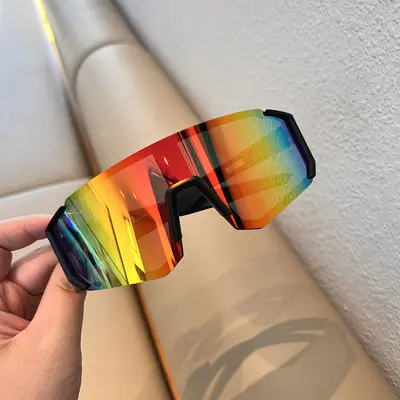 Square Sunglasses for Men with Large Faces, Windproof Cycling Glasses - 11