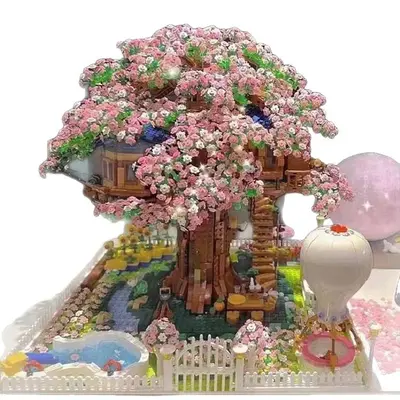 Cherry Blossom Tree House Building Blocks, Adult High-Difficulty Architecture Model - 5
