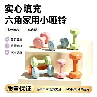 Cross-Border Hexagonal Women's Dumbbells Home Fitness Equipment Men's Rubber-Coated Set Combination Small Dumbbells Arm Muscle Training New Product - 2