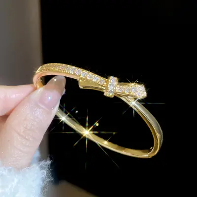 18K真金电镀蛇形拼接卡扣手镯复古时尚气质手环轻奢高级感手饰女 - 13