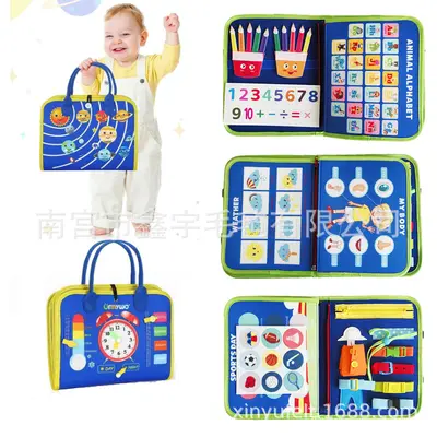 Cross-border Montessori early education toys, children's intelligence development felt activity board, creative DIY intelligence development educational learning board - 13
