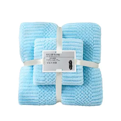 Coral Velvet Bath Towel Set, 2 Pieces, Thick and Absorbent