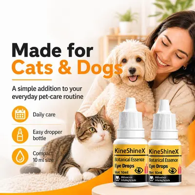 KineShineX Köpek ve Kedi Göz Damlası, Göz Bakımı ve Rahatlatıcı Etki