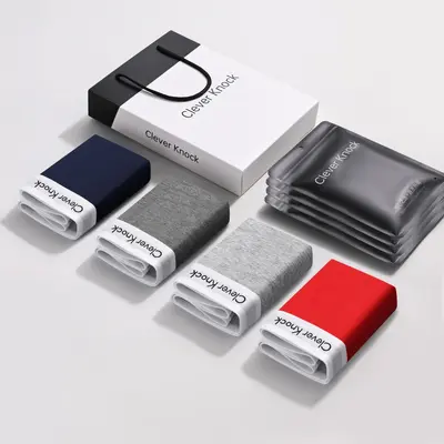 Herren-Boxershorts aus 100% Baumwolle, einzeln verpackt - 12