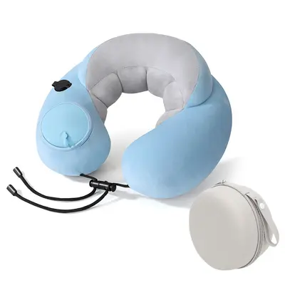 U-Shaped Travel Pillow Inflatable Foldable Portable - 13