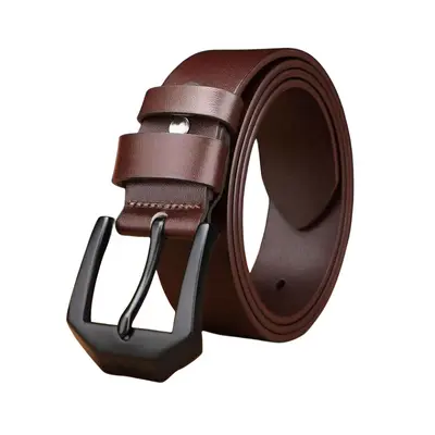 Herrenleder-Gürtel im alten Geldmuster-Stil, Original-Polo-Marke, leicht, vielseitiger Nadelverschluss-Gürtel für junge und mittelalte Männer.