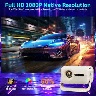 1080P Auto Focus Portable Smart Projector Android Home Theater Cross-border Best-selling High Definition 400 Lumens