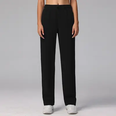 Kadın Modal Bol Paça Yoga Pantolonu, Yüksek Bel, Kumlu Yıkamalı, Uzun - 13