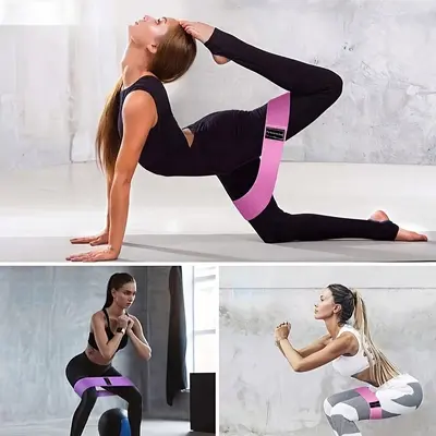 Yoga Resistance Band, Hip Lift Band, Anti-Roll Knitted Glute Ring - 5