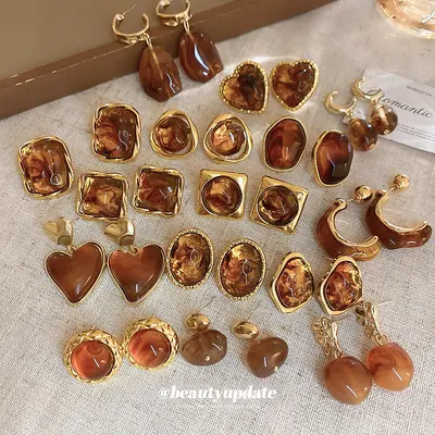 Maillard High-End Silbernadel geometrische asymmetrische Harz Herz Ohrringe für Frauen elegante erschwingliche Luxus Ohrringe Mode Ohrringe - 4