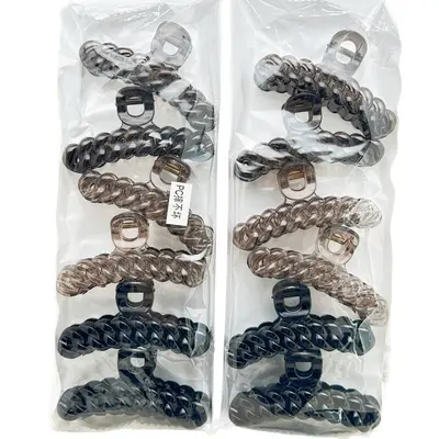 Trendy electroplated navy spring color hair clip large pearl claw clip for bun two yuan supermarket hair accessories
