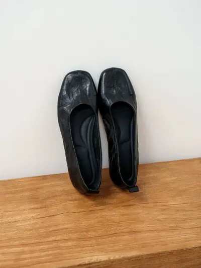 Women's Sheepskin Ballet Flats, French Retro Style, Comfortable - 9