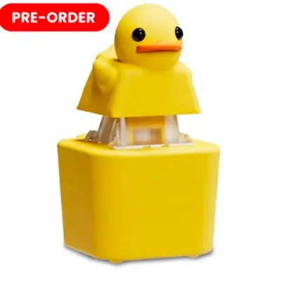 Yellow Duck Keychain with Bird Button, Stress Relief, Sound