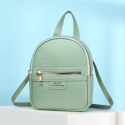 Senlina Women's Backpack, PU Leather Litchi Pattern - 8