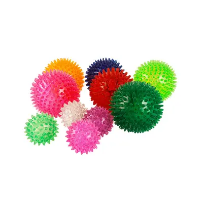 TPR Squeaky Light-Up Spiky Ball Dog Toy for Teeth Cleaning - 6
