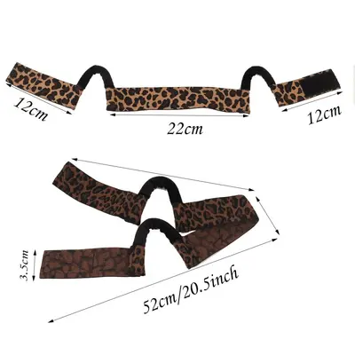 Neues grenzüberschreitendes Quellen-Kopfband mit elastischem Band, Ohrhaken-Gummiband, Klettverschluss, Leopardenmuster, Perückenband