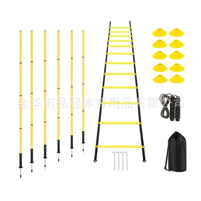 Football Agility Ladder Training Set with Cones and Jump Grid - 11