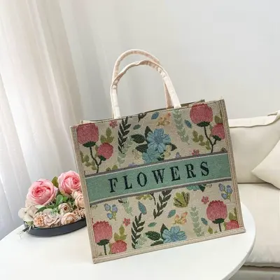 Canvas Tote Bag with Zipper and Shoulder Strap - 2